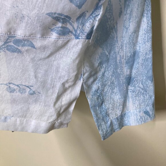 Unjour Ailleurs Blouse Large French 42 Blue White Semi Sheer Lightweight as is - Picture 11 of 13